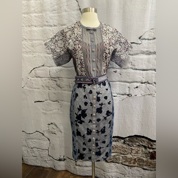 Anthropologie Dresses & Skirts - Anthropologie Beguile by Byron Lars Belleza Floral
Lace Dress With Bow Neckline